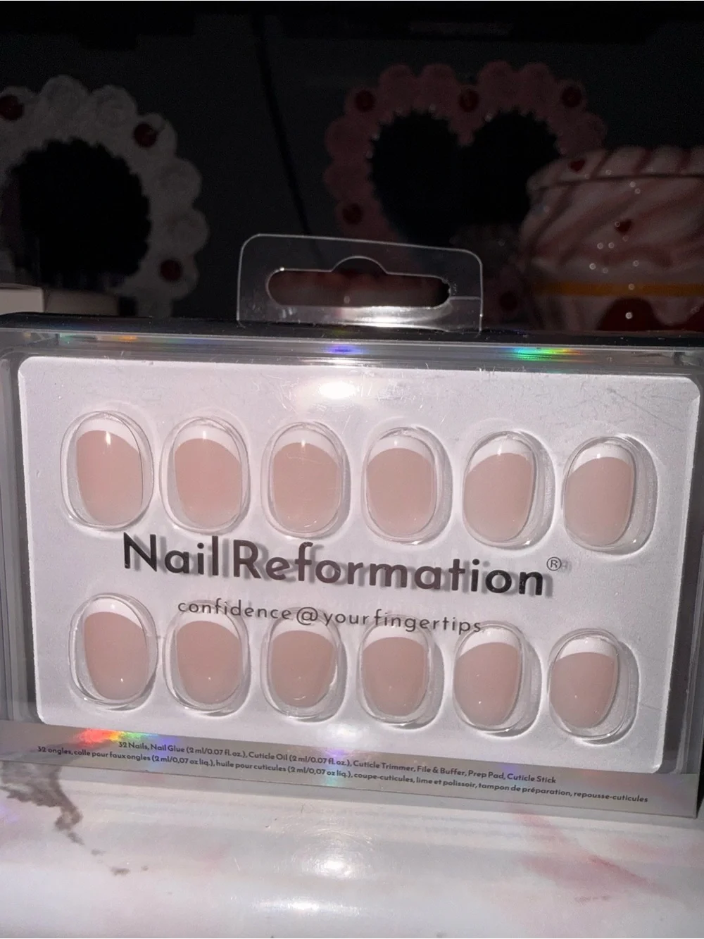 Nail Reformation Nude Press-On Nails – Natural French Tip in Extra Short Round